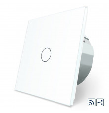 Сенсорний радіокерований прохідний вимикач 1 сенсор білий скло Livolo (VL-C701SR-11)