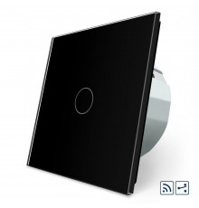 Сенсорний радіокерований прохідний вимикач 1 сенсор чорний скло Livolo (VL-C701SR-12)