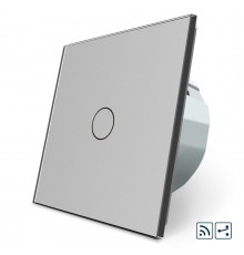Сенсорний радіокерований прохідний вимикач 1 сенсор сірий скло Livolo (VL-C701SR-15)