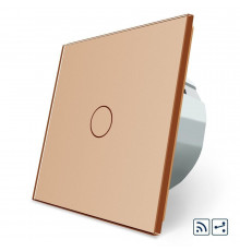 Сенсорний радіокерований прохідний вимикач 1 сенсор золото скло Livolo (VL-C701SR-13)