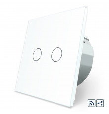 Сенсорний радіокерований прохідний вимикач 2 сенсора білий скло Livolo (VL-C702SR-11)