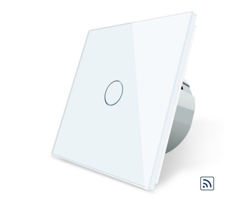 Сенсорный радиоуправляемый выключатель 1 сенсор белый стекло Livolo (VL-C701R-11)