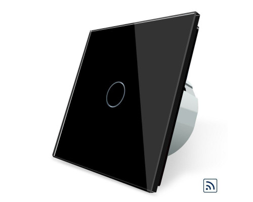 Сенсорный радиоуправляемый выключатель 1 сенсор черный стекло Livolo (VL-C701R-12)