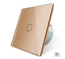 Сенсорный радиоуправляемый выключатель 1 сенсор золото стекло Livolo (VL-C701R-13)