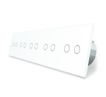 Сенсорный радиоуправляемый выключатель 10 канала (2-2-2-2-2) белый стекло Livolo (VL-C710R-11)