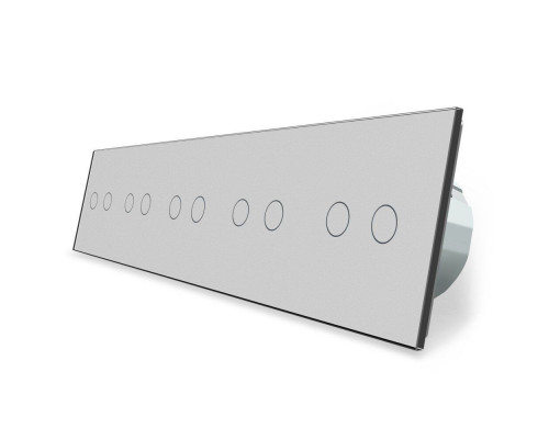 Сенсорный радиоуправляемый выключатель 10 канала (2-2-2-2-2) серый стекло Livolo (VL-C710R-15)