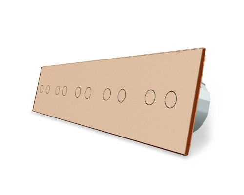 Сенсорный радиоуправляемый выключатель 10 канала (2-2-2-2-2) золото стекло Livolo (VL-C710R-13)