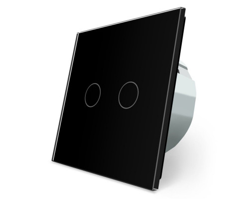 Сенсорный радиоуправляемый выключатель 2 сенсора для ролет электрокарнизов ворот черный стекло Livolo (VL-C702WR-12)