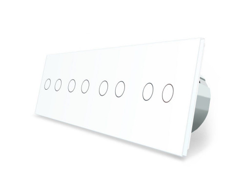 Сенсорный радиоуправляемый выключатель 8 канала (2-2-2-2) белый стекло Livolo (VL-C708R-11)