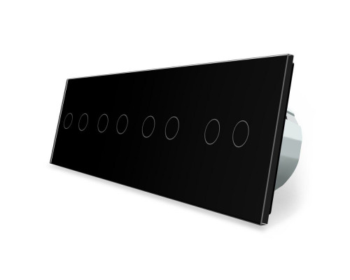 Сенсорный радиоуправляемый выключатель 8 канала (2-2-2-2) черный стекло Livolo (VL-C708R-12)