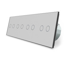 Сенсорный радиоуправляемый выключатель 8 канала (2-2-2-2) серый стекло Livolo (VL-C708R-15)