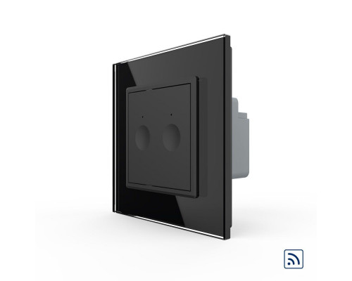 Сенсорный радиоуправляемый выключатель Sense 2 сенсора черный Livolo (722100212)