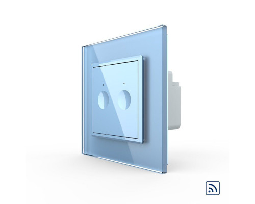 Сенсорный радиоуправляемый выключатель Sense 2 сенсора голубой Livolo (722100219)