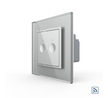 Сенсорный радиоуправляемый выключатель Sense 2 сенсора серый Livolo (722100215)