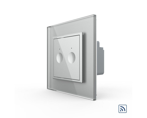 Сенсорный радиоуправляемый выключатель Sense 2 сенсора серый Livolo (722100215)