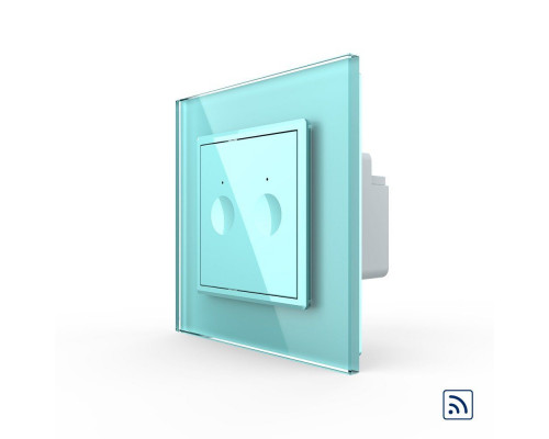 Сенсорный радиоуправляемый выключатель Sense 2 сенсора зеленый Livolo (722100218)