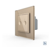 Сенсорный радиоуправляемый выключатель Sense 2 сенсора золото Livolo (722100213)