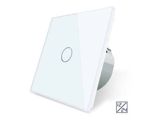 Сенсорный выключатель 1 сенсор 12/24В белый стекло Livolo (VL-C701C-11)