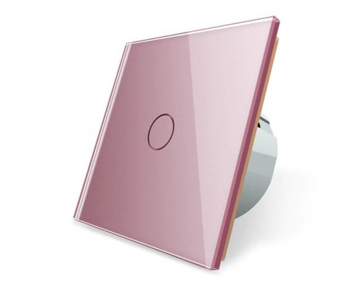 Сенсорный выключатель 1 сенсор розовый стекло Livolo (VL-C701-17)
