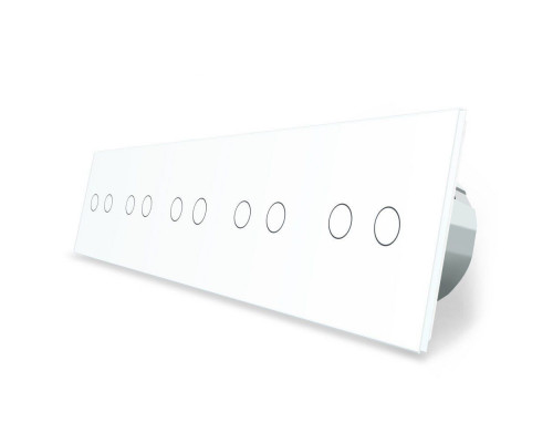 Сенсорный выключатель 10 сенсоров (2-2-2-2-2) белый стекло Livolo (VL-C710-11)