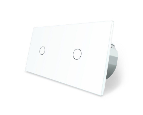 Сенсорный выключатель 2 сенсора (1-1) белый стекло Livolo (VL-C701/C701-11)