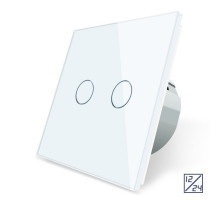 Сенсорный выключатель 2 сенсора 12/24В белый стекло Livolo (VL-C702C-11)