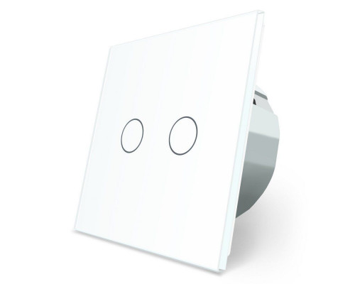 Сенсорный выключатель 2 сенсора белый стекло Livolo (VL-C702-11)