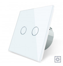 Сенсорный выключатель 2 сенсора Сухой контакт белый стекло Livolo (VL-C702I-11)