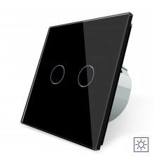Сенсорный выключатель 2 сенсора Сухой контакт черный стекло Livolo (VL-C702I-12)