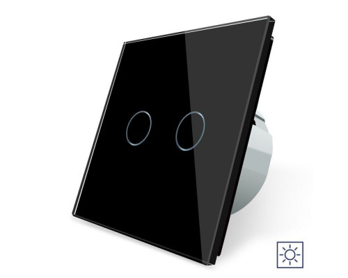 Сенсорный выключатель 2 сенсора Сухой контакт черный стекло Livolo (VL-C702I-12)