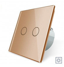 Сенсорный выключатель 2 сенсора Сухой контакт золото стекло Livolo (VL-C702I-13)