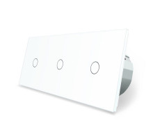 Сенсорный выключатель 3 сенсора (1-1-1) белый стекло Livolo (VL-C701/C701/C701-11)