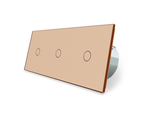 Сенсорный выключатель 3 сенсора (1-1-1) золото стекло Livolo (VL-C701/C701/C701-13)