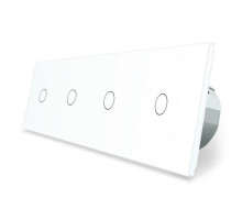 Сенсорный выключатель 4 сенсора (1-1-1-1) белый стекло Livolo (VL-C704-11)
