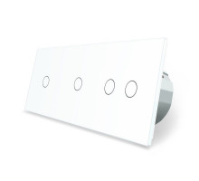 Сенсорный выключатель 4 сенсора (1-1-2) белый стекло Livolo (VL-C701/C701/C702-11)