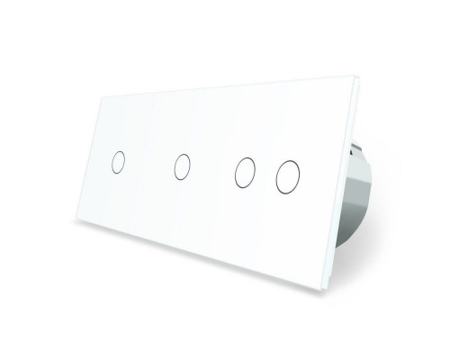 Сенсорный выключатель 4 сенсора (1-1-2) белый стекло Livolo (VL-C701/C701/C702-11)
