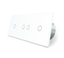 Сенсорный выключатель 4 сенсора (1-2-1) белый стекло Livolo (VL-C701/C702/C701-11)