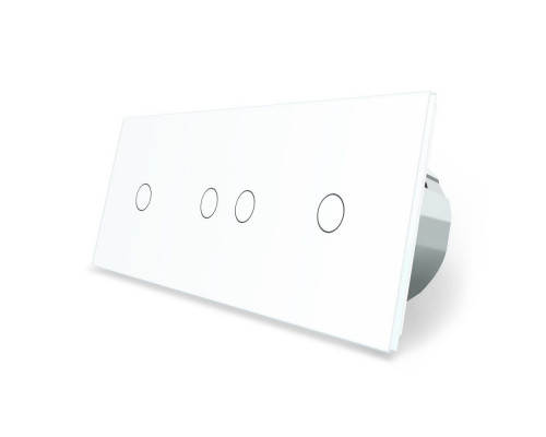 Сенсорный выключатель 4 сенсора (1-2-1) белый стекло Livolo (VL-C701/C702/C701-11)