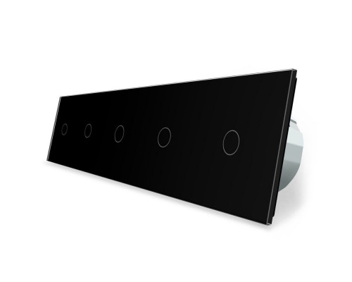 Сенсорный выключатель 5 сенсоров (1-1-1-1-1) черный стекло Livolo (VL-C705-12)