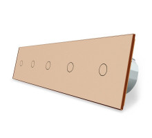 Сенсорный выключатель 5 сенсоров (1-1-1-1-1) золото стекло Livolo (VL-C705-13)