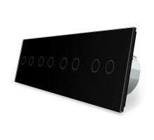 Сенсорный выключатель 8 сенсоров (2-2-2-2) черный стекло Livolo (VL-C708-12)