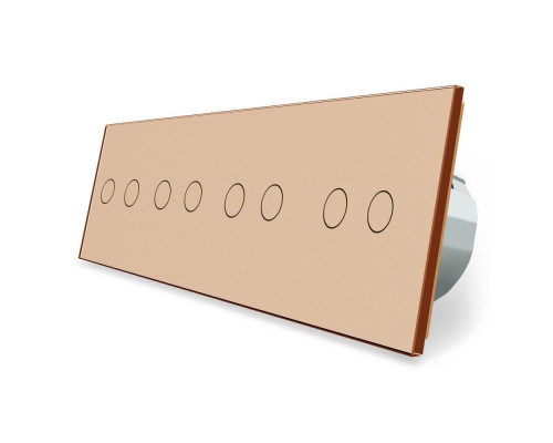 Сенсорный выключатель 8 сенсоров (2-2-2-2) золото стекло Livolo (VL-C708-13)