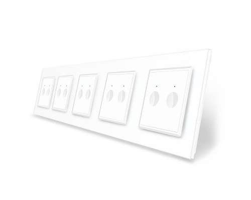 Сенсорный выключатель Sense 10 сенсоров (2-2-2-2-2) белый стекло Livolo (VL-C7FC2/FC2/FC2/FC2/FC2-10WP)