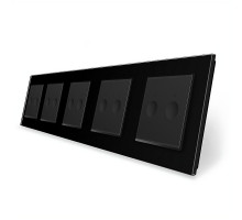 Сенсорный выключатель Sense 10 сенсоров (2-2-2-2-2) черный стекло Livolo (VL-C7FC2/FC2/FC2/FC2/FC2-10BP)