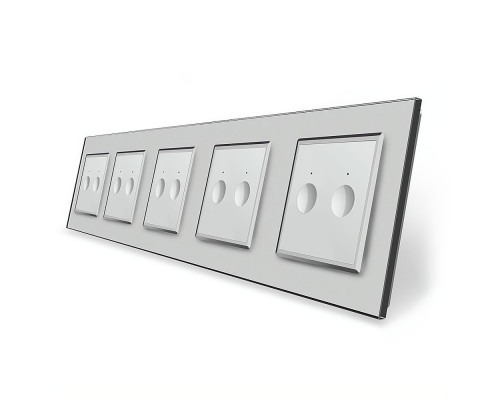 Сенсорный выключатель Sense 10 сенсоров (2-2-2-2-2) серый стекло Livolo (VL-C7FC2/FC2/FC2/FC2/FC2-10IP)