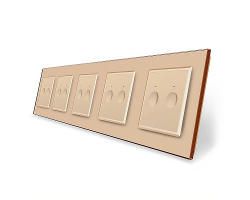 Сенсорный выключатель Sense 10 сенсоров (2-2-2-2-2) золотой стекло Livolo (VL-C7FC2/FC2/FC2/FC2/FC2-10AP)