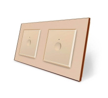 Сенсорный выключатель Sense 2 сенсора (1-1) золотой стекло Livolo (VL-C7FC1/FC1-4AP)