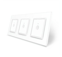 Сенсорный выключатель Sense 3 сенсора (1-1-1) белый стекло Livolo (VL-C7FC1/FC1/FC1-6WP)