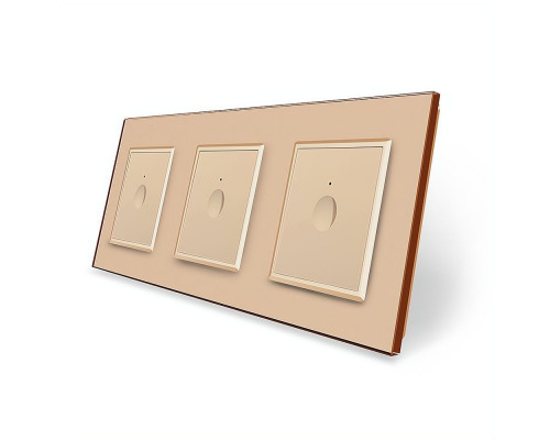 Сенсорный выключатель Sense 3 сенсора (1-1-1) золотой стекло Livolo (VL-C7FC1/FC1/FC1-6AP)