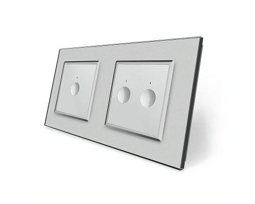 Сенсорный выключатель Sense 3 сенсора (1-2) серый стекло Livolo (VL-C7FC1/FC2-4IP)